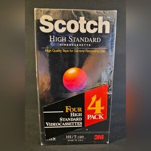 4 Pack Scotch T-120 High Standard VHS VCR Video Tapes Blank Sealed